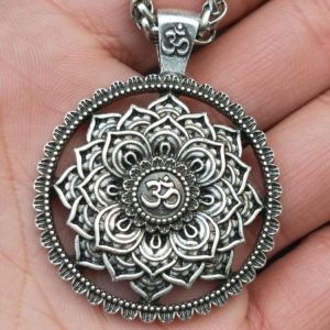 Flower Necklace Mandala Pendant Indian Mandala Zen Yoga OM Viking Necklaces Flower of Life  Pendant Mandala Fashion Jewelry