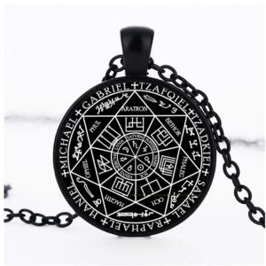 Seven Archangels Photo Cabochon Glass Chain Necklace,Charm Creative Women Pendants Fashion Jewelry Accessory,Friend Gifts