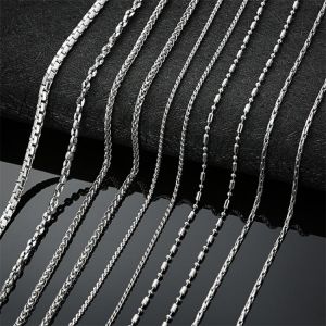 V.YA Punk Coffee Bean Link Chain For Men Bamboo Pendant Stainless Steel S Shape Link Necklace For Male Gift Dropshipping