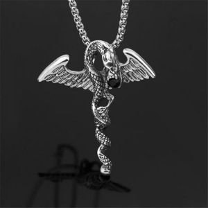 Retro Double-sided Geometric Maple Leaf Skull Dragon Necklace Male Hip Hop Punk Party Cross Chain Pendant Gift Jewelry Wholesale