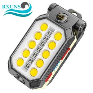 USB Rechargeable COB Work Light Portable LED Flashlight Adjustable Waterproof Camping Lantern Magnet Design with Power Display