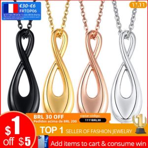 Vnox Women Infinity Cremation Urn Necklace Jewelry,Pendants for Ashes Holder Memorial Keepsake Gift for Female Male Pet