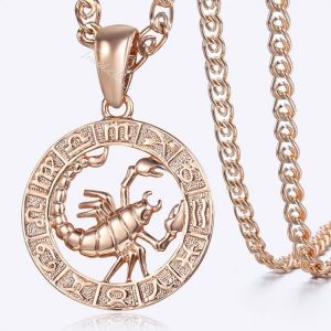 Women's Scorpio Pendant 585 Rose Gold Zodiac Sign Constellation Women's Pendant Necklaces For Woman Jewelry Dropshipping