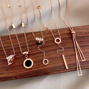 Titanium Steel Chain Butterfly Necklaces For Women Korean  Alphanumeric Pendant Necklace Temperament Fashion Jewelry 2021