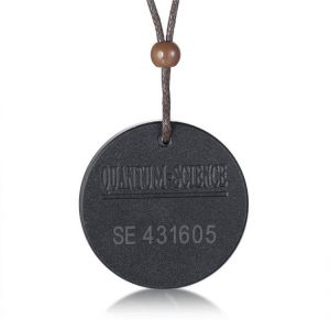 Modyle 2021 New Fashion Black Round Quantum Male Pendants Energy Lava Stone Necklace for Men
