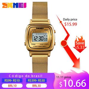 SKMEI Fashion Sport Watch Women Top brands Luxury 3Bar Waterproof Ladies Watches Small Dial Digital Watch Relogio Feminino 1252