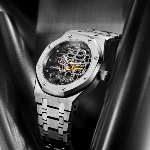 FEICE Men's Skeleton Automatic Mechanical Watch Luminous Waterproof Mens Fashion Sport Wrist Watch Luxury Sapphire Crystal Wa