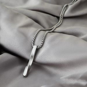 Titanium Steel Twisted Pendant Necklace Punk Female Trendy Male Personality For Student Simple Sweater Chain Jewelry