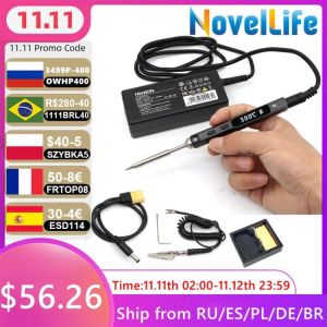 Original TS100 65W Mini Electric Soldering Iron Station Adjustable Temperature Digital Display with Solder Tip 24V Power Supply