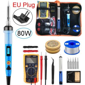 80W Digital Soldering Iron kit Electric Soldering Iron With On-Off Switch Knife Desoldering Pump Soldering Iron Tools
