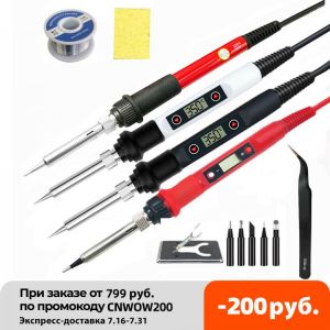 60W/80W Electric Digital Soldering Iron Station 220V 110V Temperature Adjustable Welding Soldering Tips Tools Accessories