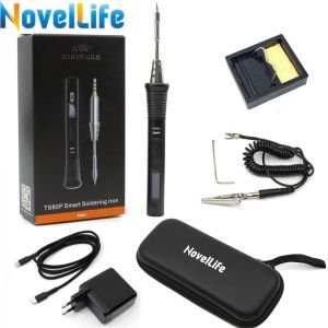 TS80P Mini Electric Soldering Iron Station Portable PU Organizer Bag Kit Adjustable Temperature Digital OLED Display USB C PD2.0