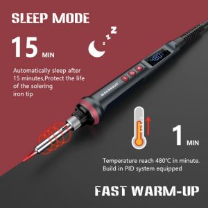 90W High Power Digital Electric Soldering Iron Kit Set Temperature Adjustable 220V 110V Welding Tool Ceramic Heater Welding