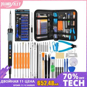 80W Digital Soldering Iron Kit Screwdriver Tool Soldering Tweezers Set Tweezers For Micro-welding Almighty Welding Tools