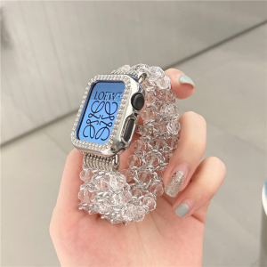 For Apple watch strap 41mm 38mm 40mm 42mm 44mm 45mm girls fashion pearl elastic band jewelry bracelet  series 7/Se / 6 / 5 /432