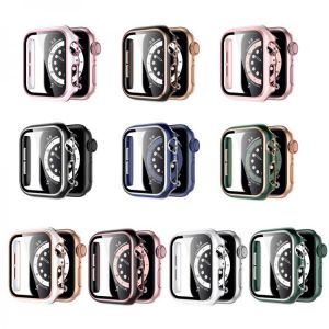 Screen Protector for Apple Watch SE 6 5 4 Case 44mm 40mm 42mm 38mm Case Bumper Glass Protective Cover for iwatch 3 2 Accessorie