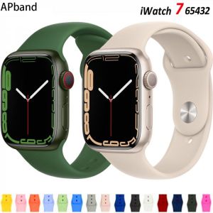 Silicone Strap For Apple watch band 44mm 45mm 42mm watchband bracelet iWatch 40mm 38mm 41mm correa apple watch serie 6 5 3 SE 7