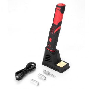 Rechargeable Wireless Rechargeable Soldering Iron with Bright LED Light Cordless Electric Solder Iron Lithium Battery