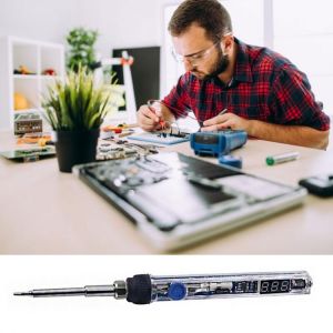 T12 Electric Soldering Iron Kit Adjustable Temp Digital Display Soldering Station Mini Portable T12 Soldering Iron Tips Tools