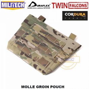 MILITECH TWINFALCONS TW 500D Delustered Cordura Molle Groin Pouch Groin PAL Accessory Pouch Sub Abdominal Pouch Groin Bag