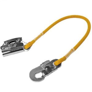 Manual Rope Grab Hook with Shock Absorbing Lanyard, Fits 8-16mm Rope, Load 25KN, for Fall Protection, Climbing, Construction
