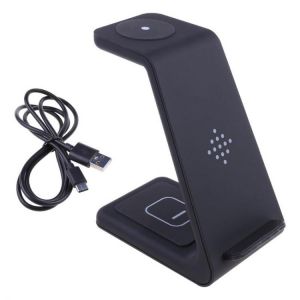 3 In 1 Wireless Charger Charging Dock Station for Sam-sung Ga-laxy Watch Active/Ga-laxy Buds Earphones for iPhone