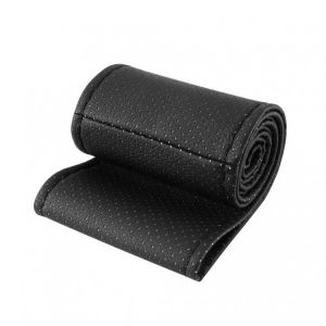 Universal PU Leather Car Auto Steering Wheel Cover With Needles And Thread Breathability Skid-Proof Vehicle Cover