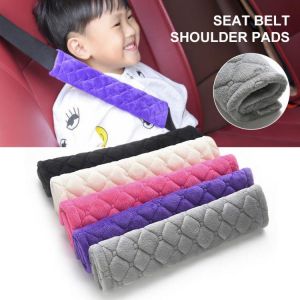 1Pair Universal Car Seat Belt Cover Embroidered Plush Car Safety Belt Cover Shoulder Pad Adjustable Car Interior Decoration