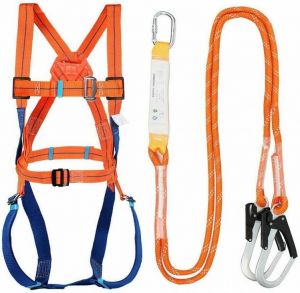 Full Body Safety Harness Tool Fall Protection with 5D-Rings and Waist Belt