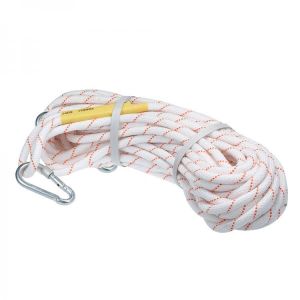 Outdoor Climbing Rope Safety Rope 20M/64ft Reflective Rope Afloat Escape Rope with Double Carabiners Fire Rescue Rope