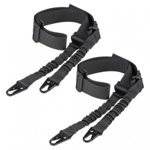 2pcs Point Sling With Traditional Length Adjuster With Metal Hook For Outdoor Sturdy Two-point Strap