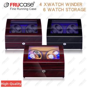 FRUCASE Watch Winder for Automatic Watches New Version 4+6 Wooden Watch Box Watches Storage Collector