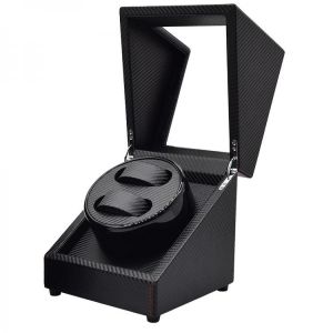 Automatic Watch Winders Box Double Rotator Mechanical Winding Watch Cabinet Organizer Carbon Fiber Leather Mute Storage Boxes