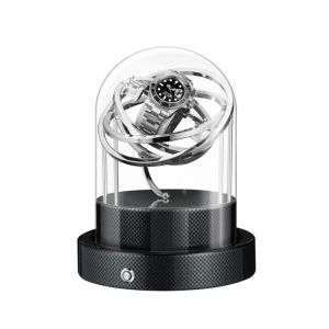 1 Piece Luxury Automatic Single Electric Watch Winder Wooden Striped Base Multi-Function Storage Box Mechanical Watch Collection