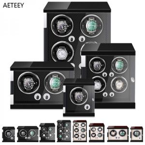 Luxury Mechanical Watch Display Box Watches Winder Boxs Automatic Chain Shaking Meter Storage Box LED Light Rotator Shaker