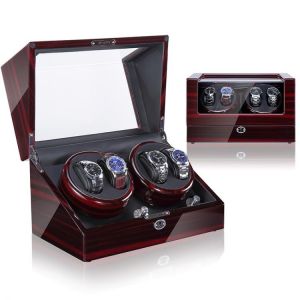 2021 high quality glossy exterior wholesale orbit wood luxury modern automatic 4+0 Watch Winder for Watchs