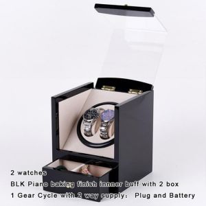 2+2Black PU Leather  White Watch Winder Carbon Fiber Watches Box Jewelry Display Storage Case Organizer Watches Accessories