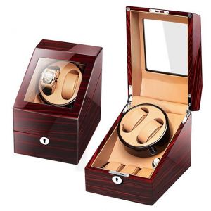 Mechanical Watches Box Automatic Watch Winder Rotator Holder PU Leather Watch Winding Storage Case 2+3 Display Silent Operation