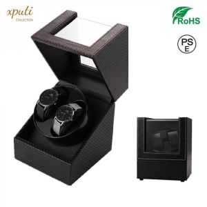 2-Slot Watch Winder for automatic PU Leather watches Watch Box Holder Display Mechanical Watches Storing Box USB Charging