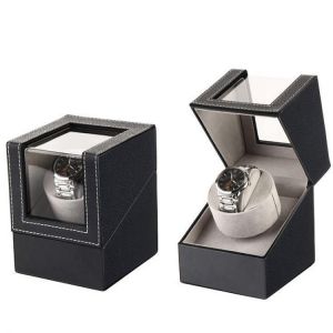 2021 New Leather Mechanical Watch Shaker Rotating Electric Watch Shaker 1 Electric Motor Watch Box Turntable Automatic Watch Box