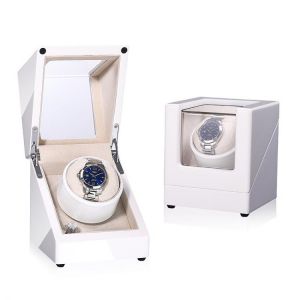 Watch Winders For Automatic Watches Mechanical Watch Fashion Single Watch Box Motor Rotator Transparent Carbon Fiber Winder Case