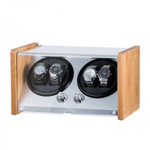 Automatic Luxury Watch Winder Box Display Accessories Mechnical Wooden for Male Wood Storage Metal Knob Switch Rectangle
