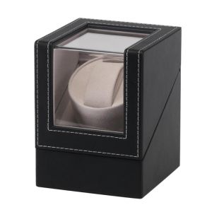 Rotation Watch Winder Organizer Automatic Mechanical Transparent Cover Wristwatch PU Leather Holder Display Box Motor Shaker