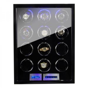 Watch Winder for 12 Automatic Watches with LCD LED Remote Control