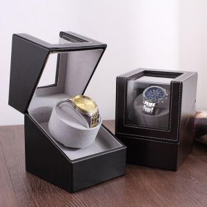 High Class Motor Watch Shaker Watch PU Winder Case Holder Display Automatic Mechanical Black Brown Watch Winder EU/US/AU/UK Plug