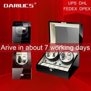 Luxury Single 2/ 4+6 Slots Watch Winder box Motor Auto Self Winding Wooden Cabinet Lacquer Rotate Watches Holder Watchwinder