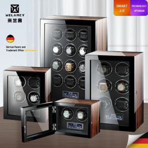 Luxury Automatic Watch Winder 2 4 6 9 12 24 Watches with Mabuchi Motor LCD Touch Screen and Remote Control Watch Storage Box
