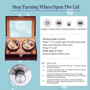 4 Automatic Black Baking Finish Watch Winder with LED Light 6 Storage Case 10 Modes For Mechanical Watch collectors 2021 new