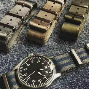 Premium Quality Herringbone 20mm 22mm Seatbelt Watch Band Nylon Nato Strap For 007 James Bond Military Striped Replacement Watch