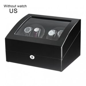 4 Automatic Black Baking Finish Watch Winder with LED Light 6 Storage Case 10 Modes For Mechanical Watch collectors 2021 new